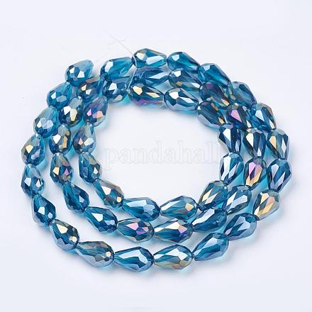 Chapelets de perles en verre électroplaqué EGLA-D015-15x10mm-31-1