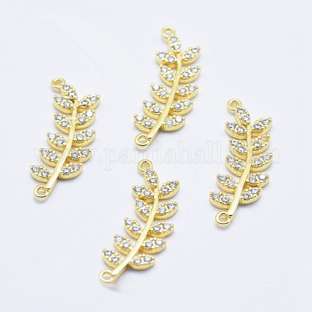 Eco-Friendly Brass Micro Pave Cubic Zirconia Links RB-I078-60G-NR-1