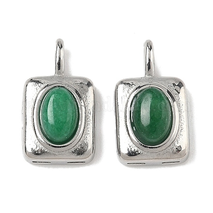 Прямоугольник из натурального окрашенного белого нефрита с овальными подвесками STAS-L022-516P-02-1