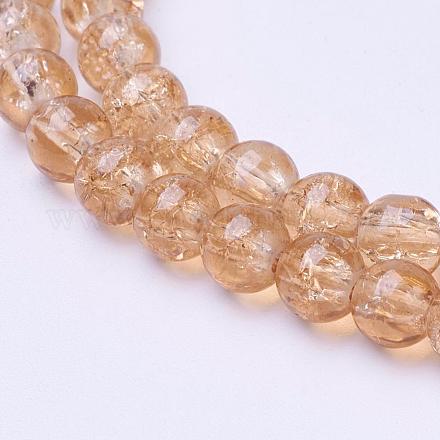 Spray Painted Crackle Glass Beads Strands CCG-Q001-6mm-07-1