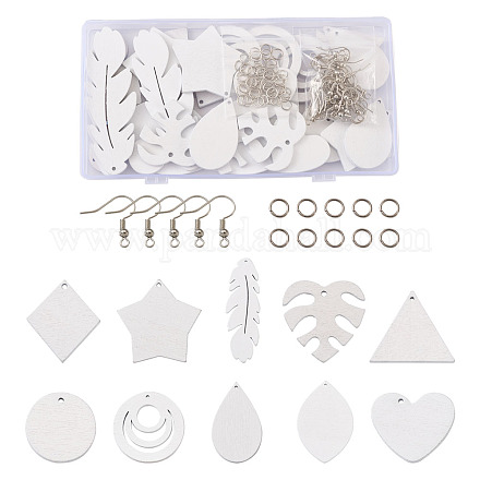 DIY-Set zur Herstellung von baumelnden Ohrringen mit Blättern DIY-TA0008-26P-1