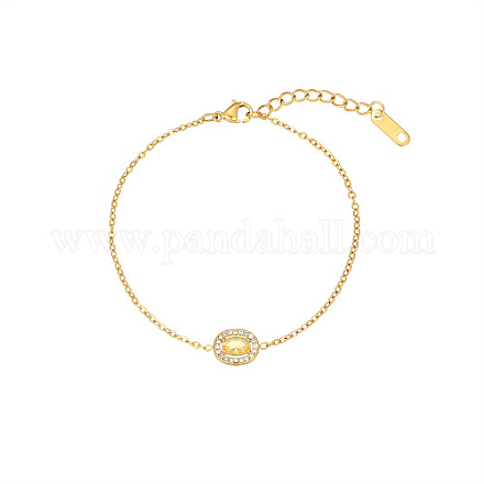 Bracelets à maillons ovales en zircone cubique TI7609-4-1