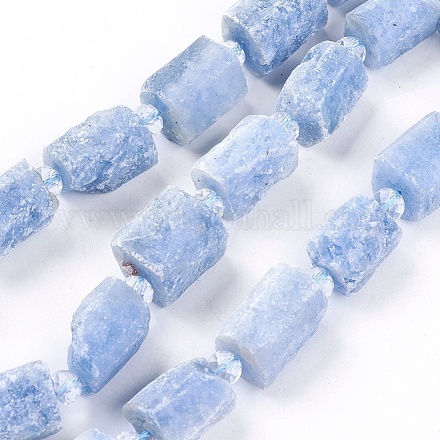 Natürliche blaue Calcit Perlen Stränge G-F607-06-1