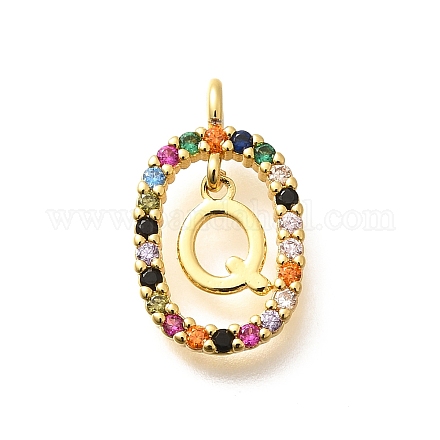 Латунные микро проложить кубического циркония подвески ZIRC-P123-01G-Q02-1