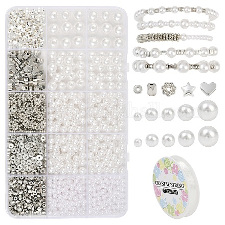 Наборы для самостоятельного изготовления браслетов из жемчуга и пластиковых бусин ccb DIY-YW0011-68-1