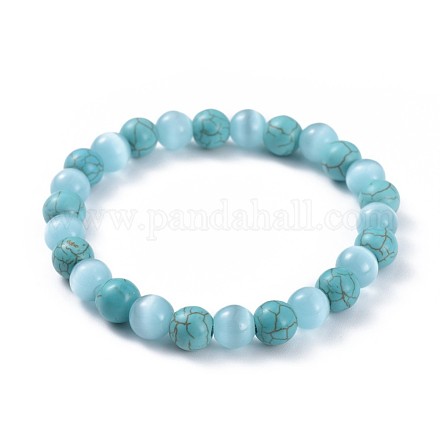 Synthetic Turquoise Stretch Bracelets BJEW-JB04506-05-1