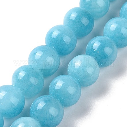 Chapelets de perles rondes en jade de Mashan naturelle G-D263-12mm-XS20-1