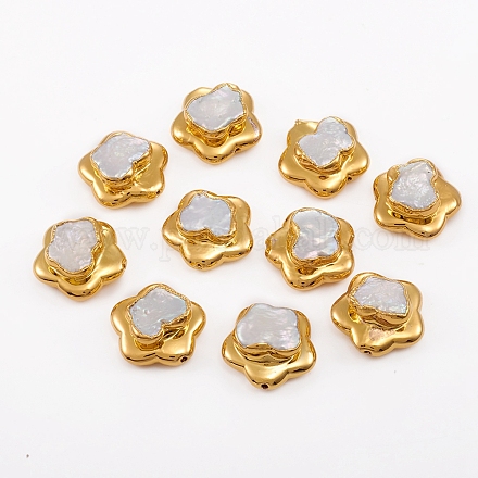 Perlas naturales abalorios de agua dulce cultivadas PEAR-L031-01G-1