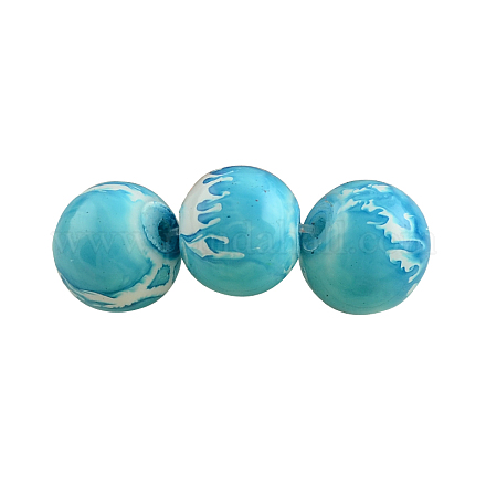 Baking Painted Round Glass Bead Strands DGLA-S084-12mm-57-1
