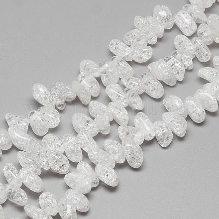 Chapelets de perles de cristal en quartz craquelées naturelles G-R439-22A-1