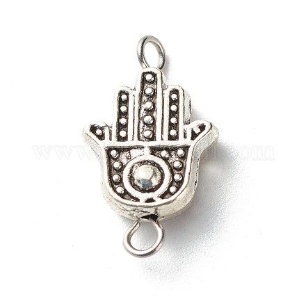 Connecteurs de liens de perles de main hamsa en alliage de style tibétain PALLOY-JF00950-1