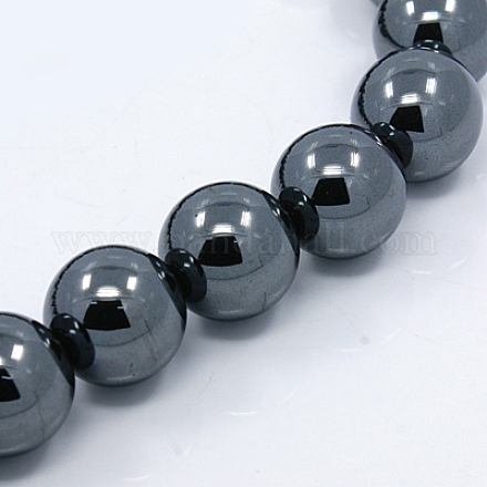 Chapelets de perles en hématite synthétique sans magnétiques G-M007-01A-1