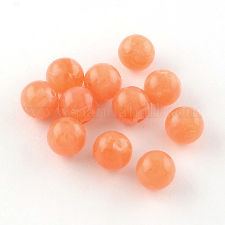 Perles rondes en acrylique d'imitation pierre précieuse X-OACR-R029-6mm-13-1