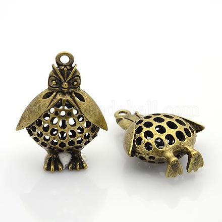 Hollow Tibetan Style Alloy Rooster/Cock Pendants PALLOY-J416-20AB-NF-1