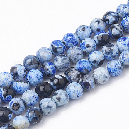 Dyed Natural Fire Crackle Agate Beads Strands G-T098-02B-06-1