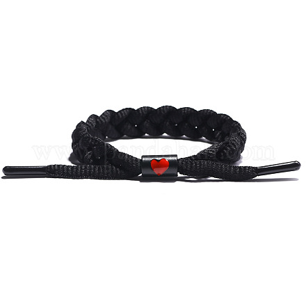 Bracelets tressés en cordon de polyester réglable BJEW-P240-M08-1