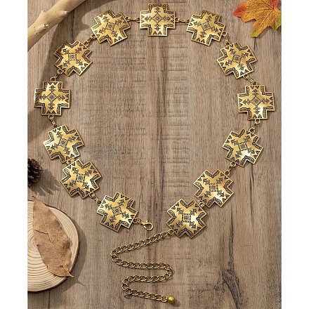 Цепи из сплава тибетского стиля с перекрестными связями для женщин на талию и живот FS-WGDCD99-01-1