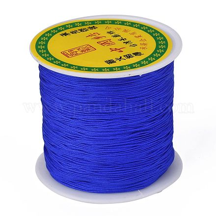 編み込みナイロン糸  ビーズジュエリー作りのための中国結びコードビーズコード  ブルー  0.5mm  約150ヤード/ロール NWIR-R006-0.5mm-368-1
