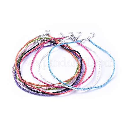 Cuerda de collares de cuero de imitación de color mezclado X-NCOR-R026-M-1