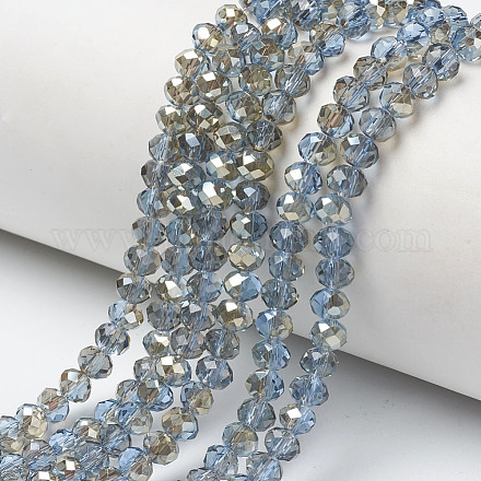 Chapelets de perles en verre électroplaqué EGLA-A034-T4mm-K02-1