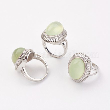 Heated & Dyed Natural Agate Finger Rings RJEW-P122-10-1