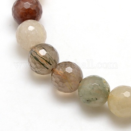 Natural Rutilated Quartz Round Beads Strands G-L168-13mm-25-1