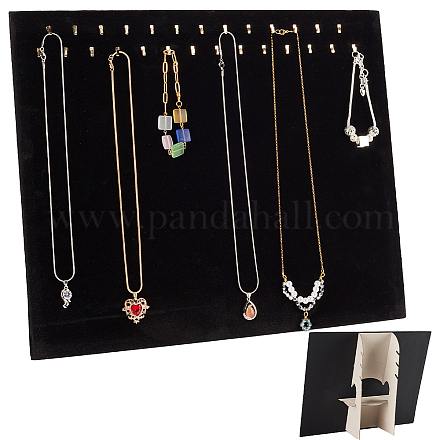 28 доска для демонстрации бархатного ожерелья с золотыми крючками NDIS-WH0016-02-1