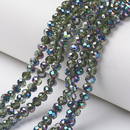 Electroplate Transparent Glass Beads Strands EGLA-A034-T6mm-Q17-1