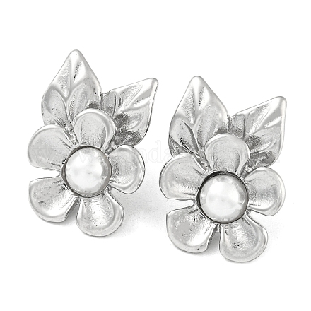 Серьги-гвоздики в форме цветка из нержавеющей стали 304 EJEW-M233-05P-1