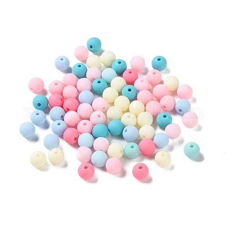 Perles acryliques en silicone imitées de style caoutchouté MACR-D029-01B-1