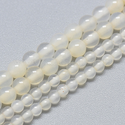 Brins de perles de calcédoine blanches naturelles G-S266-2mm-13-1