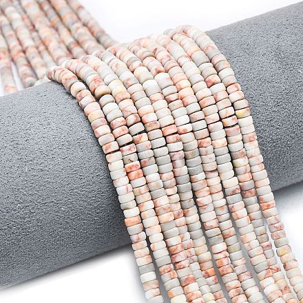 Бусы из натурального красного камня&nbsp;G-P575-B19-4x2mm-1