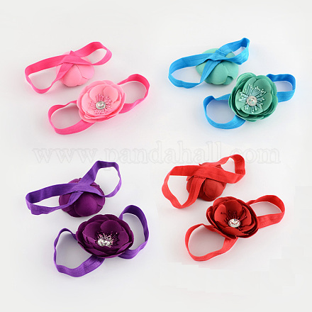 Elastic Baby Cloth Flowers Foot Bands OHAR-R106-M-1