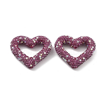 Бусины из полимерной глины в форме сердца со стразами CLAY-NH0001-09B-09-1