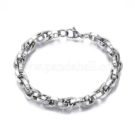 201 Stainless Steel Rope Chain Bracelet BJEW-S057-77-1