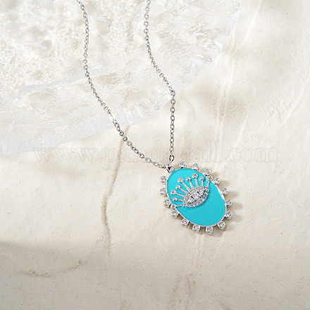 Винтажные латунные ожерелья с подвеской в виде глаза в форме короны XM7350-2-1