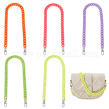 WADORN 5Pcs 5 Colors Acrylic Curb Chain Shoulder Bag Straps FIND-WR0007-20-1