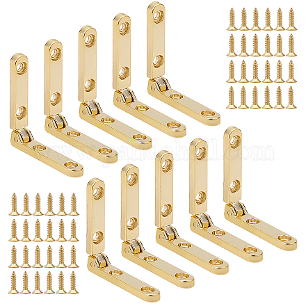 Zinc Alloy and Iron Cabinet Drawer Butt Hinges Connectors AJEW-FH0001-17G-1