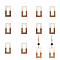 Resin & Wood Pendants, Rectangle, Creamy White, 27x14.5x3.5mm, Hole: 1.5mm, 10pcs/box