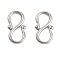 Non-Tarnish 304 Stainless Steel S-Hook Clasps, Stainless Steel Color, 9x4.5x1mm