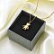 Ion Plating(IP) 304 Stainless Steel Pendant Necklace, Bear, Real 14K Gold Plated, 15.55 inch(39.5cm)