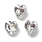 K9 Glass, Imitation Czech Rhinestone, Heart, Silver Shade, 6.5x6x4mm