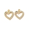 Brass Micro Pave Cubic Zirconia Pendants, Heart Charms, Golden, 16x14x2mm, Hole: 1.5mm
