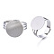 Adjustable Brass Ring Components, Pad Ring Findings, with Flat Round Cabochon Bezel Settings, Cadmium Free & Lead Free, Platinum, Tray: 14mm, 18mm