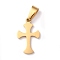 304 Stainless Steel Pendants, Cross, Golden, 19.5x12x1.2mm, Hole: 3.5x7mm