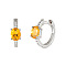 Oval Brass Micro Pave Cubic Zirconia Hoop Earrings, Platinum, 11x14mm
