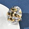 304 Stainless Steel Cuff Open Rings, Round, Statement Rings, Ion Plating(IP), Golden & Stainless Steel Color, 25mm, Inner Diameter: 18mm