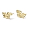 Brass with Cubic Zirconia Stud Earring Findings, Cadmium Free & Nickel Free & Lead Free, with 925 Sterling Silver Pins, Butterfly, Real 14K Gold Plated, 18x10.5x3mm, Hole: 1mm, Pin: 0.5x12mm