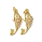 Brass Micro Pave Cubic Zirconia Pendants, with Jump Ring, Rack Plating, Long-Lasting Plated, Lead Free & Cadmium Free, Real 18K Gold Plated, Fish, 26x9x4.5mm, Hole: 3.5mm