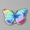 Printed Acrylic Pendants, Butterfly Charm, Colorful, 27.5x39.5~40x2mm, Hole: 1.8mm